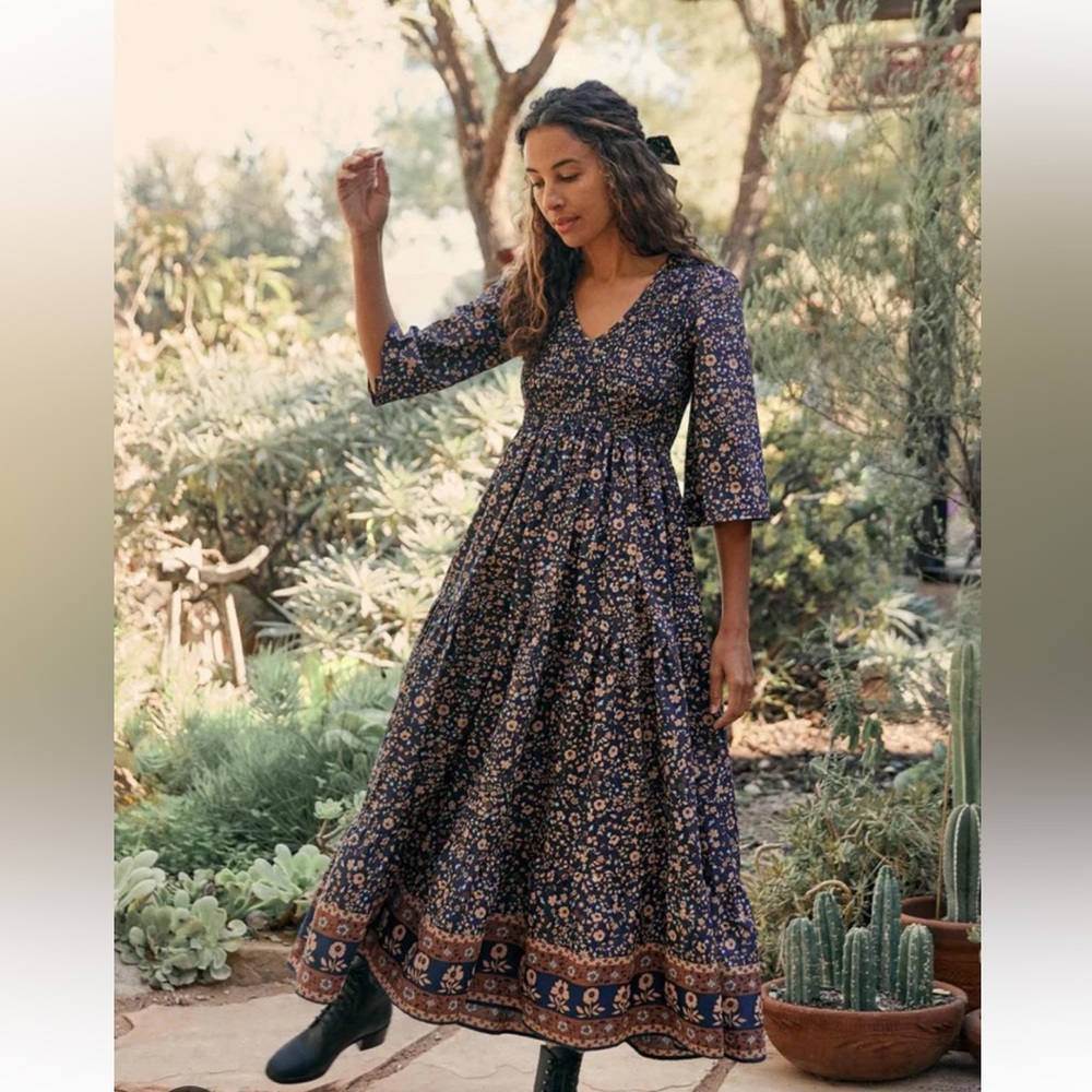 Christy Dawn basil dress Navy Anemone XS EXCELLENT CONDITION